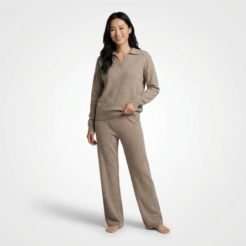 Relaxed Fit Leisure Set-leisurewear > leisure set-Laventaire-Light Taupe-XS-Laventaire
