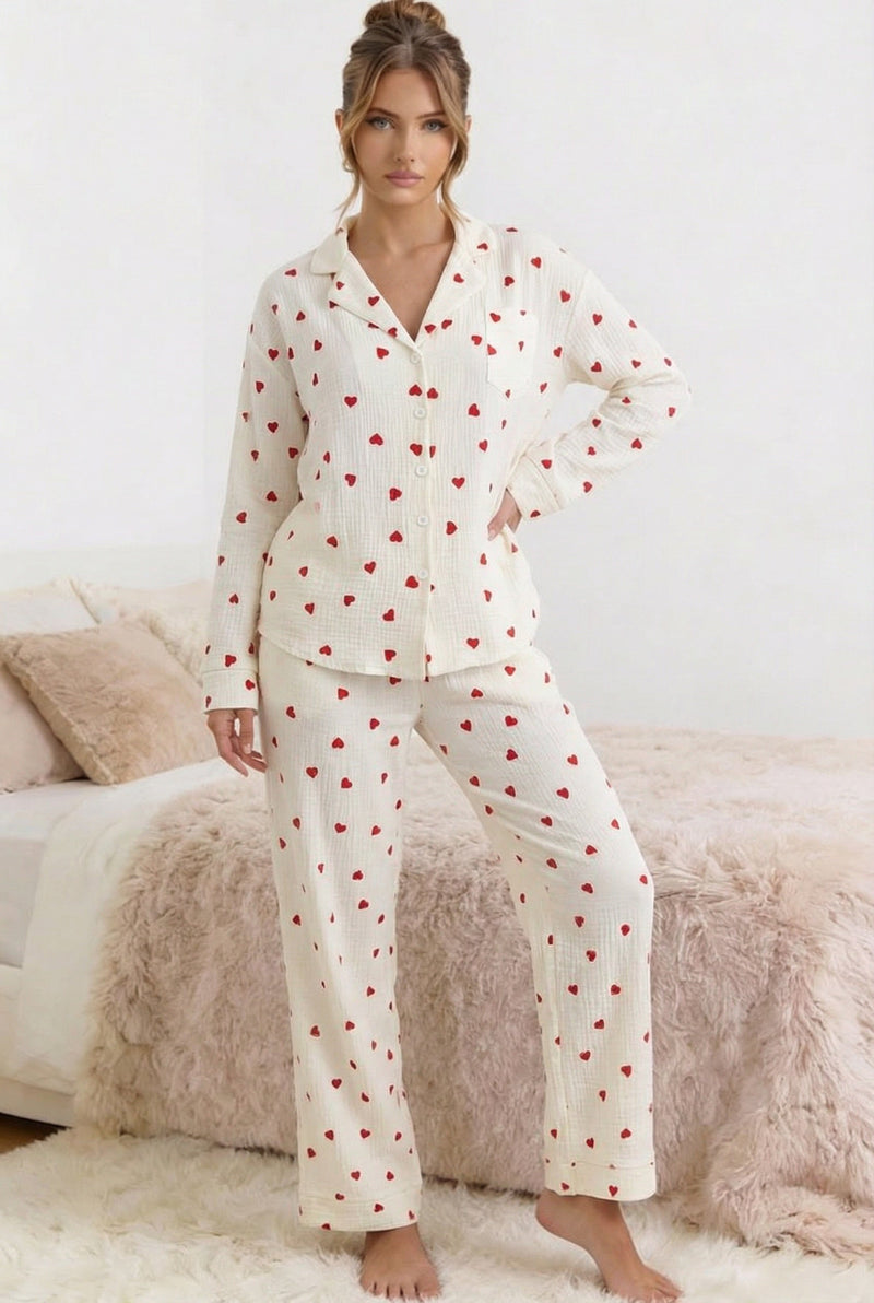 Relaxed Fit Pajama Set-loungewear > pajama set-Laventaire-Laventaire