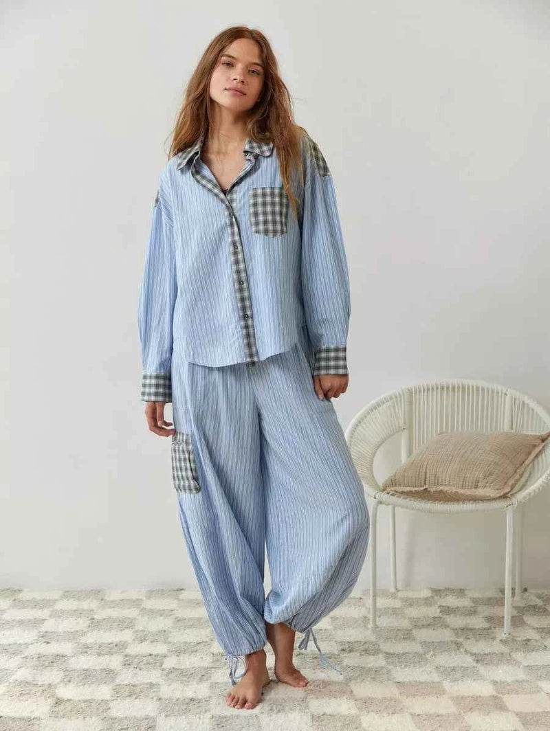 Relaxed Fit Pajama Set-loungewear > pajama set-Laventaire-Laventaire