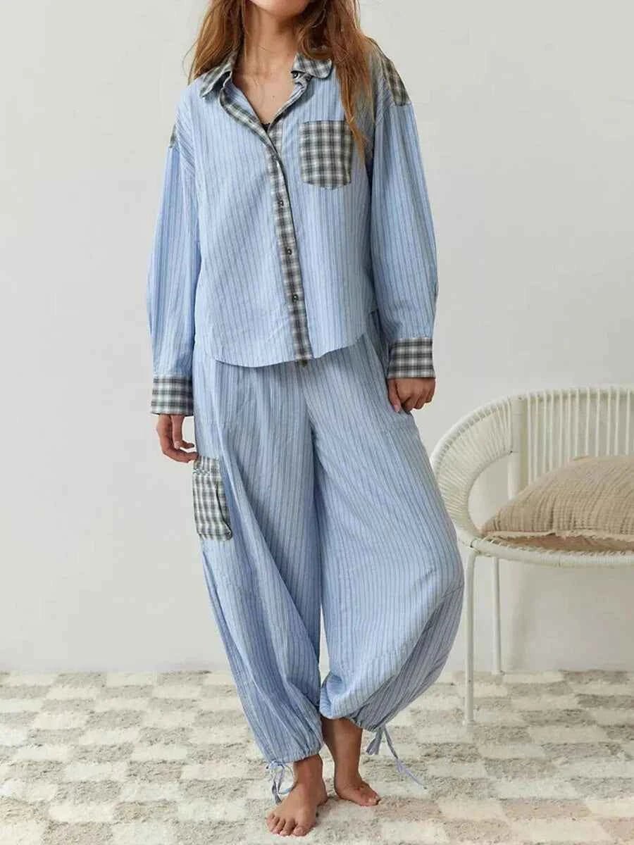 Relaxed Fit Pajama Set-loungewear > pajama set-Laventaire-Laventaire