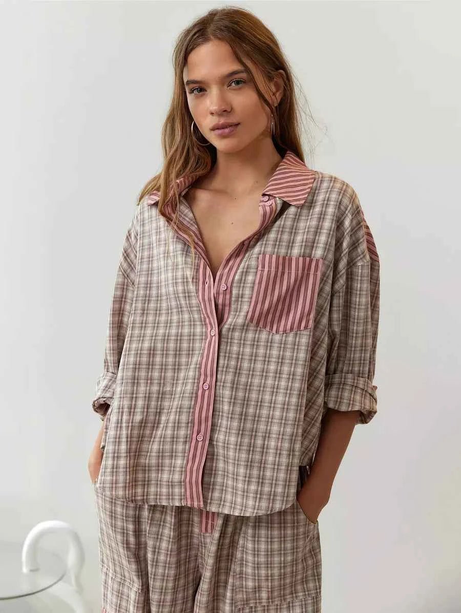 Relaxed Fit Pajama Set-loungewear > pajama set-Laventaire-Laventaire