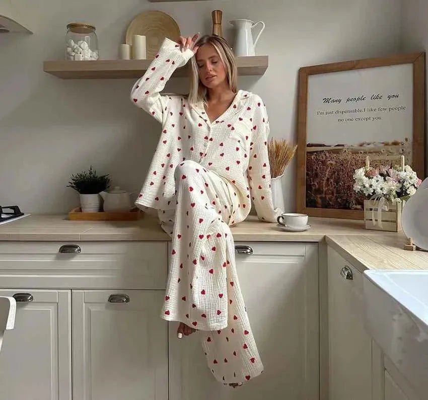 Relaxed Fit Pajama Set-loungewear > pajama set-Laventaire-Laventaire