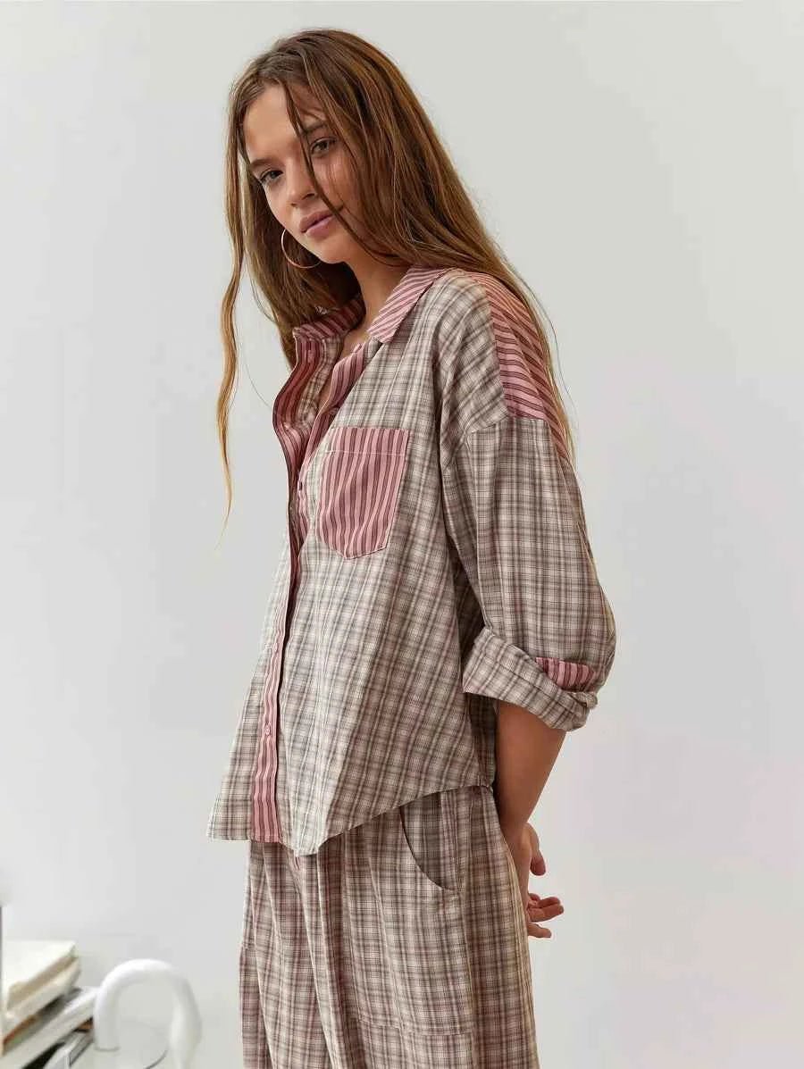 Relaxed Fit Pajama Set-loungewear > pajama set-Laventaire-Laventaire