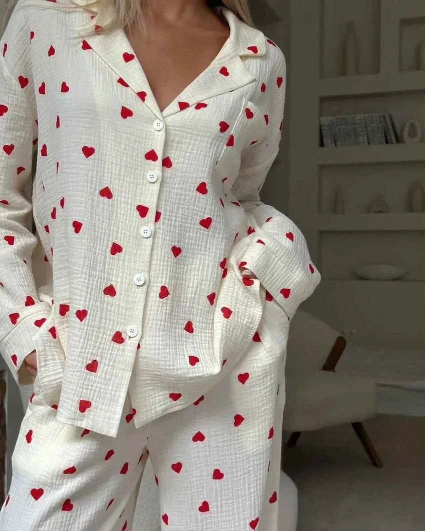 Relaxed Fit Pajama Set-loungewear > pajama set-Laventaire-Laventaire