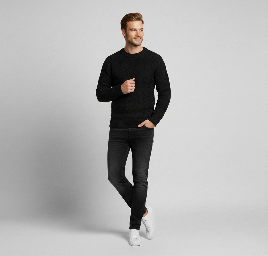 Relaxed Fit Pullover Sweater-sweaters > pullover sweater-Laventaire-Laventaire
