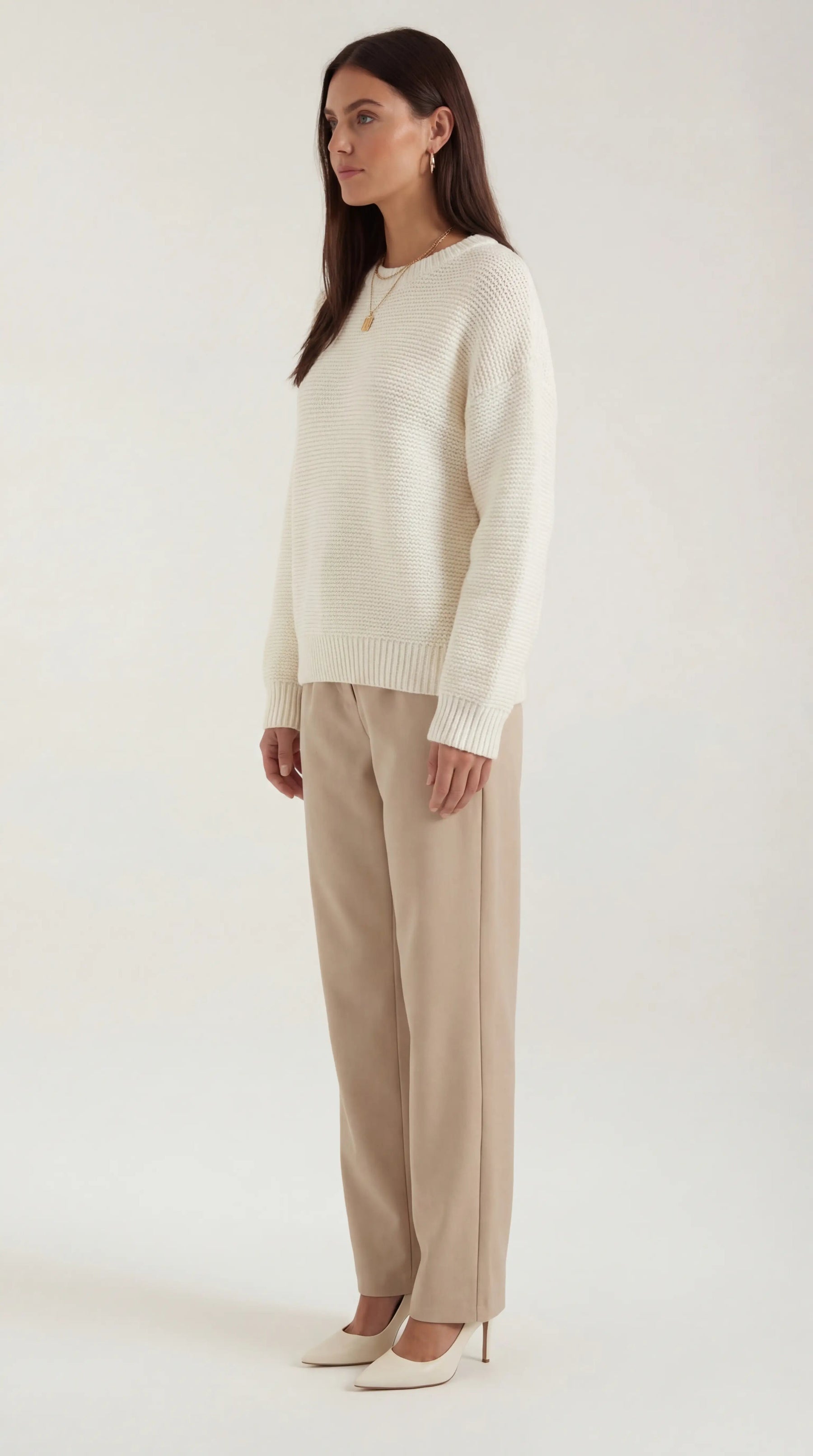 Relaxed Fit Pullover Sweater-sweaters > pullover sweater-Laventaire-Laventaire