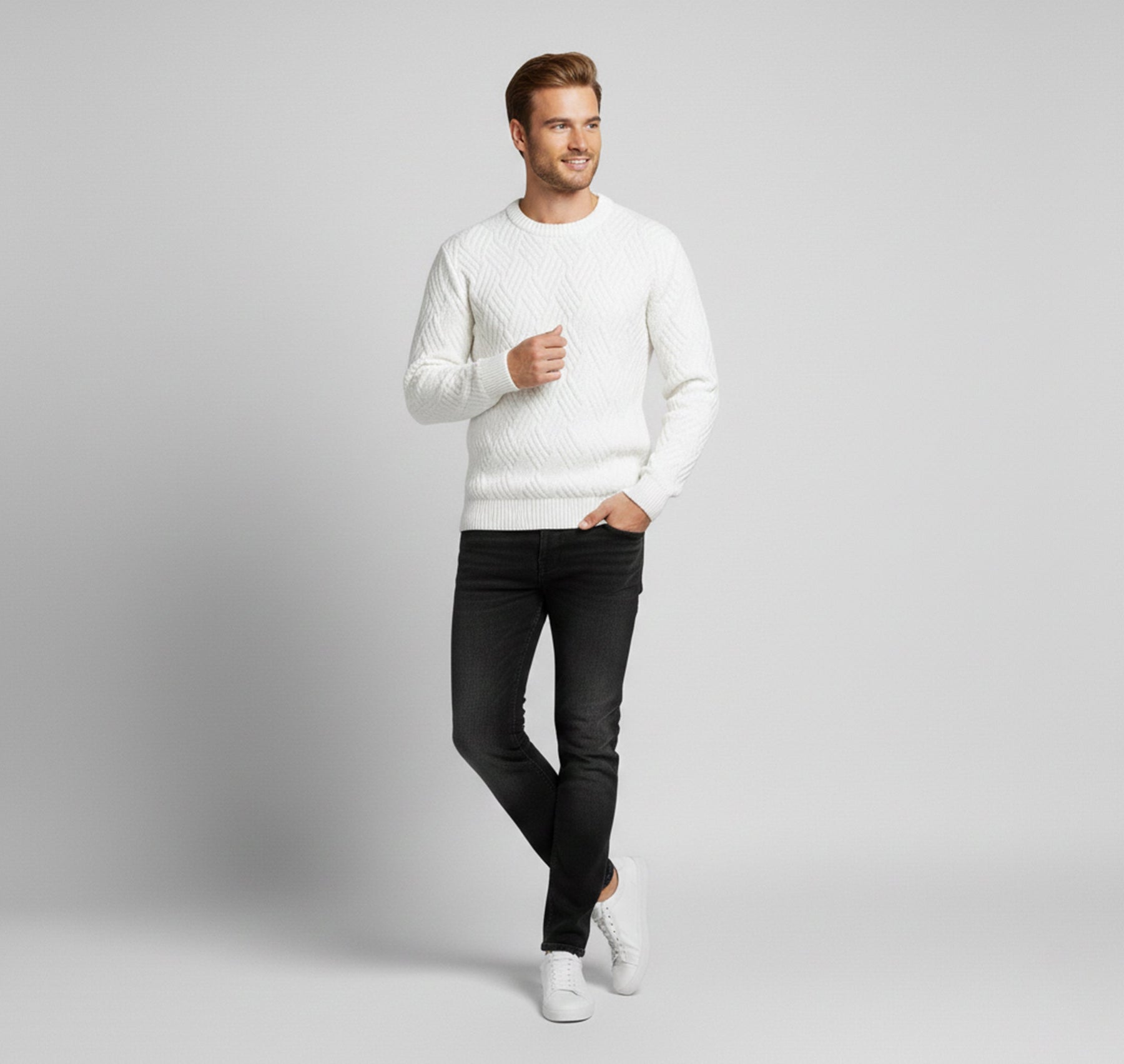 Relaxed Fit Pullover Sweater-sweaters > pullover sweater-Laventaire-Laventaire