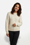 Relaxed Fit Pullover Sweater-sweaters > pullover sweater-Laventaire-Cream-S-Laventaire