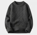 Relaxed Fit Pullover Sweater-sweaters > pullover sweater-Laventaire-Dark Gray-S-Laventaire