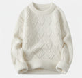 Relaxed Fit Pullover Sweater-sweaters > pullover sweater-Laventaire-White-S-Laventaire