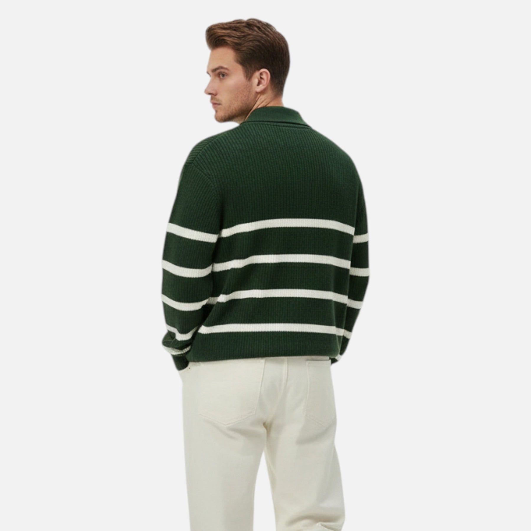 Relaxed Fit Quarter-Zip Sweater-sweaters > quarter-zip sweater-Laventaire-Laventaire