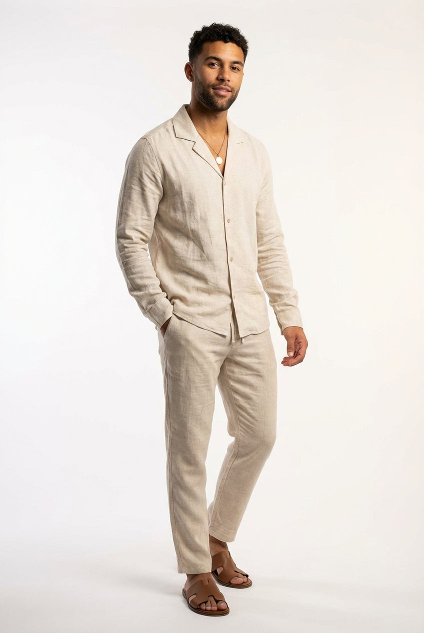 Relaxed Fit Shirt Pants Set-sets > shirt pants set-Laventaire-Laventaire