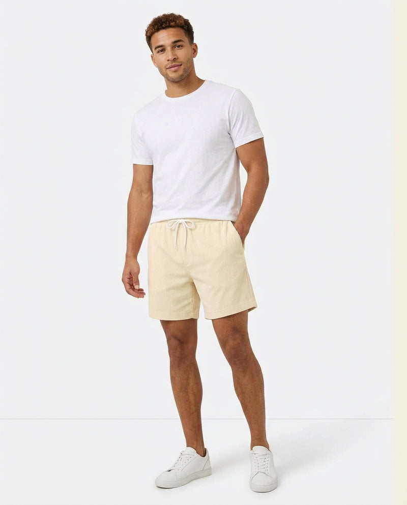 Relaxed Fit Summer Shorts-shorts > relaxed fit shorts-Laventaire-Cream-S-Laventaire