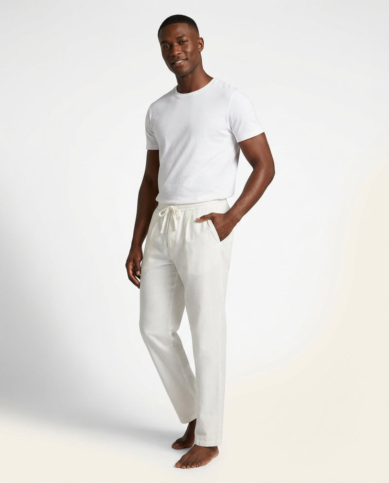 Relaxed Fit Trousers-trousers > relaxed fit trousers-Laventaire-Off White-XS-Laventaire