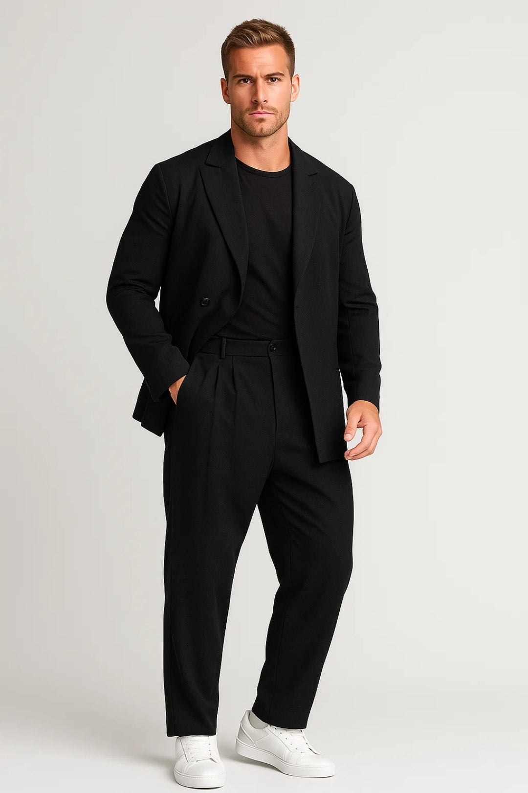 Relaxed Fit Two-Piece Set-sets > two-piece set-Laventaire-Black-XS-Laventaire