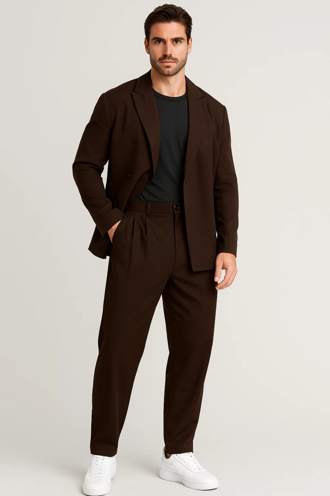 Relaxed Fit Two-Piece Set-sets > two-piece set-Laventaire-Dark Brown-XS-Laventaire