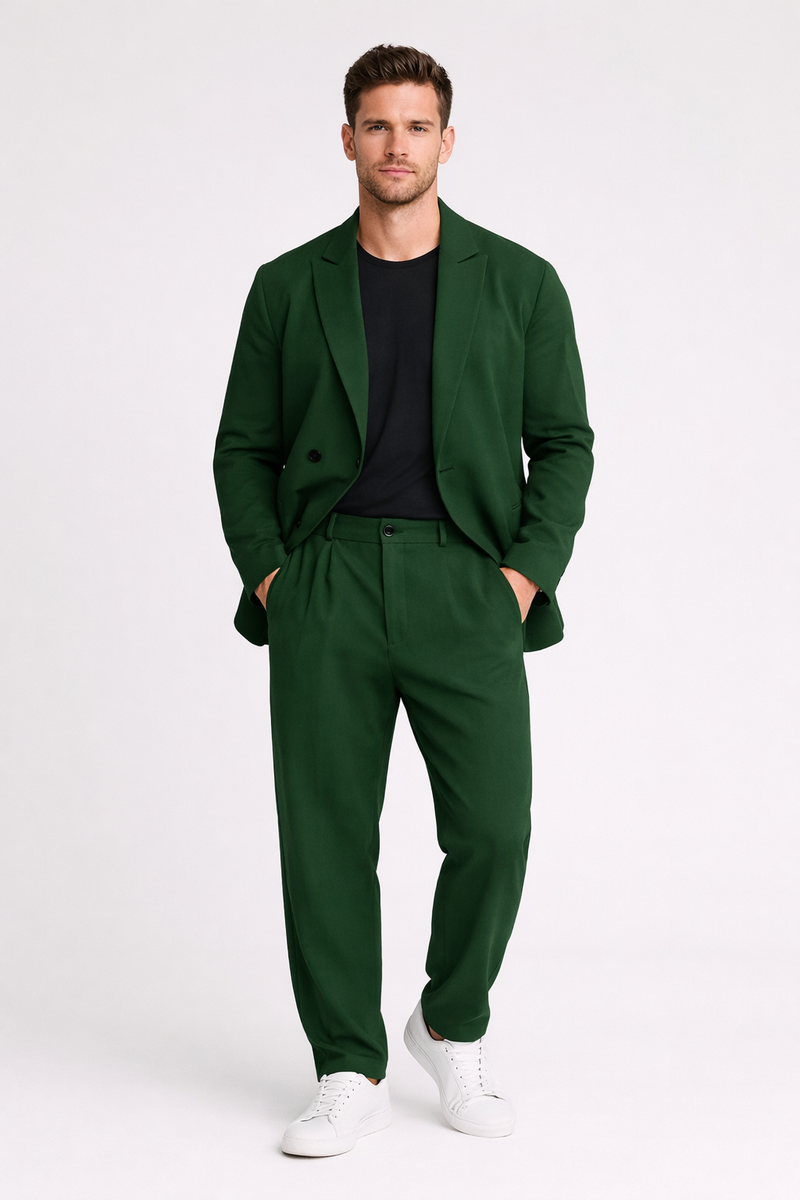 Relaxed Fit Two-Piece Set-sets > two-piece set-Laventaire-Dark Green-XS-Laventaire