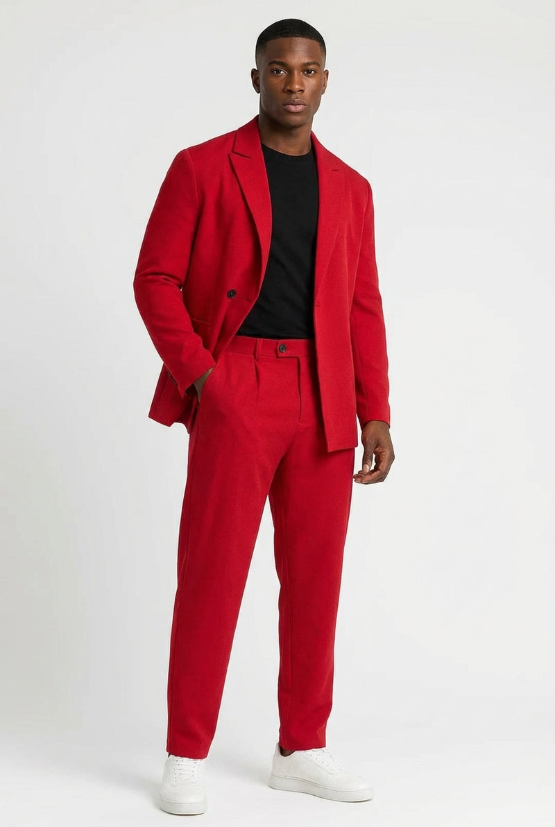 Relaxed Fit Two-Piece Set-sets > two-piece set-Laventaire-Red-XS-Laventaire