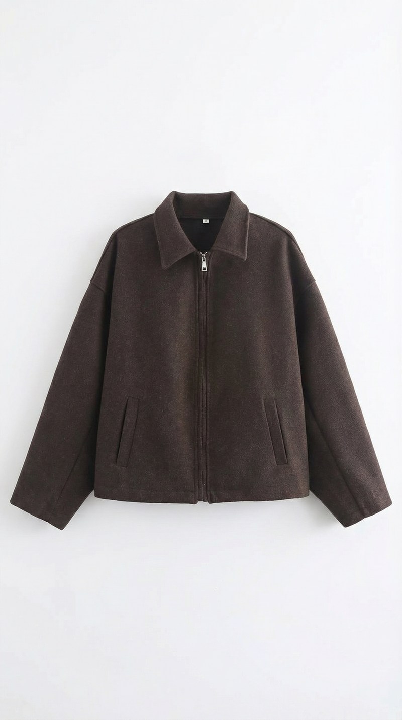 Relaxed Fit Zip Jacket-jackets > zip jackets-Laventaire-Laventaire