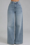 Relaxed High Waist Jeans-jeans > wide leg jeans-Laventaire-Laventaire