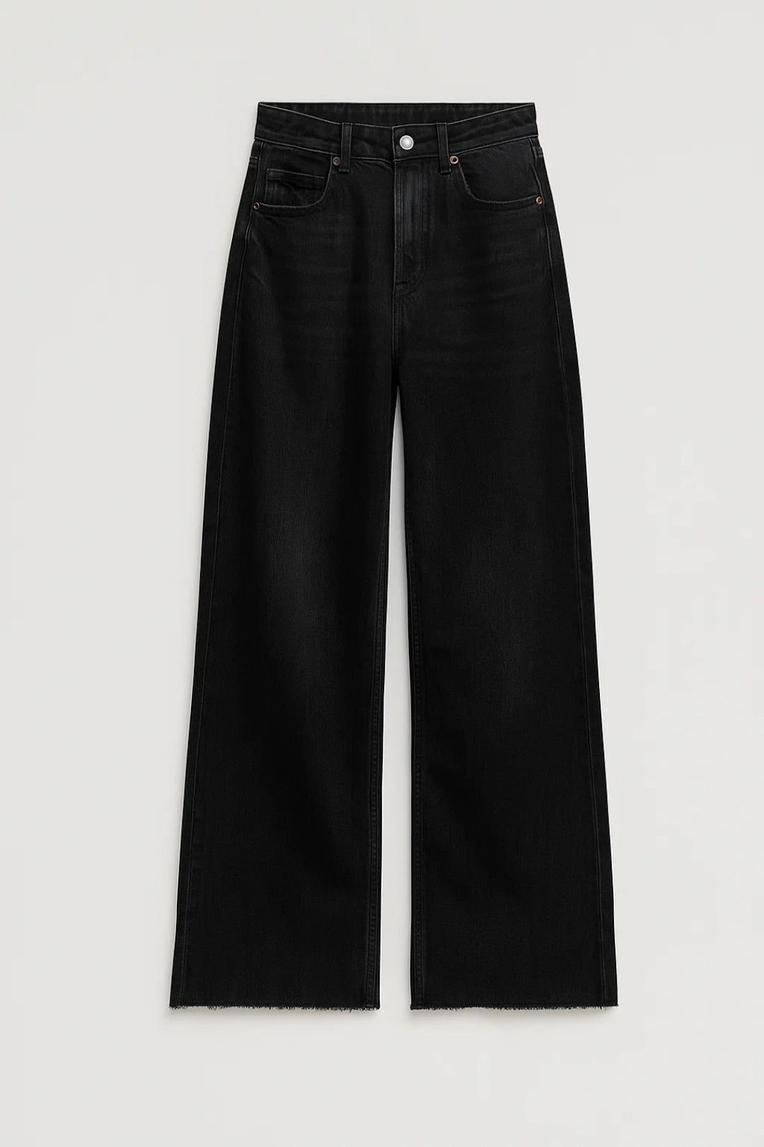 Relaxed High Waist Jeans-jeans > wide leg jeans-Laventaire-Black-XS-Laventaire