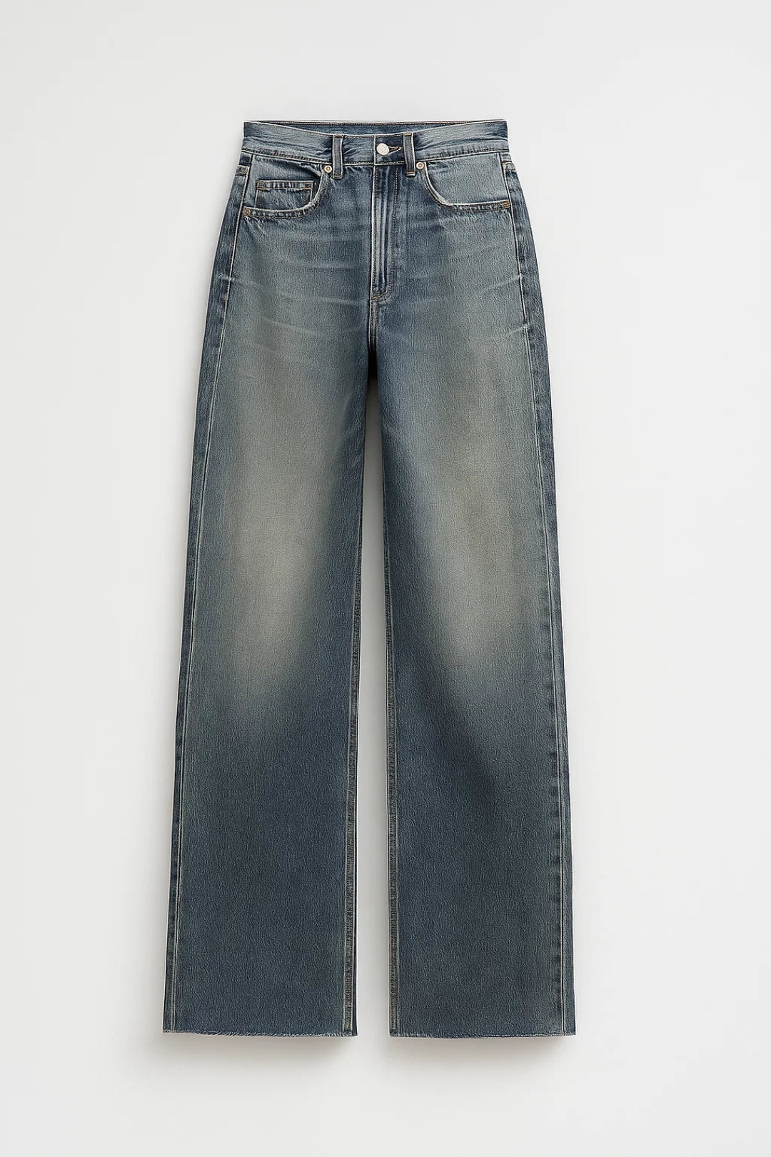 Relaxed High Waist Jeans-jeans > wide leg jeans-Laventaire-Denim Blue-XS-Laventaire