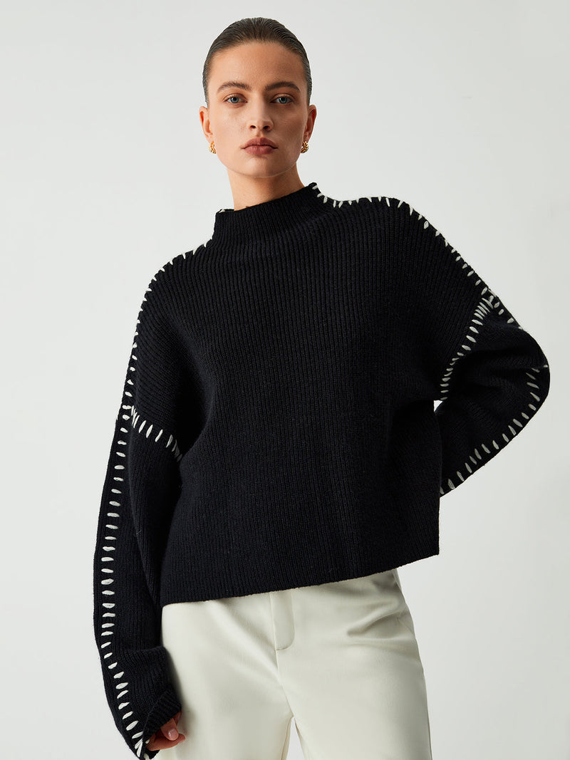 Relaxed Oversized Fit Sweater-sweaters > relaxed oversized fit sweater-Laventaire-Laventaire