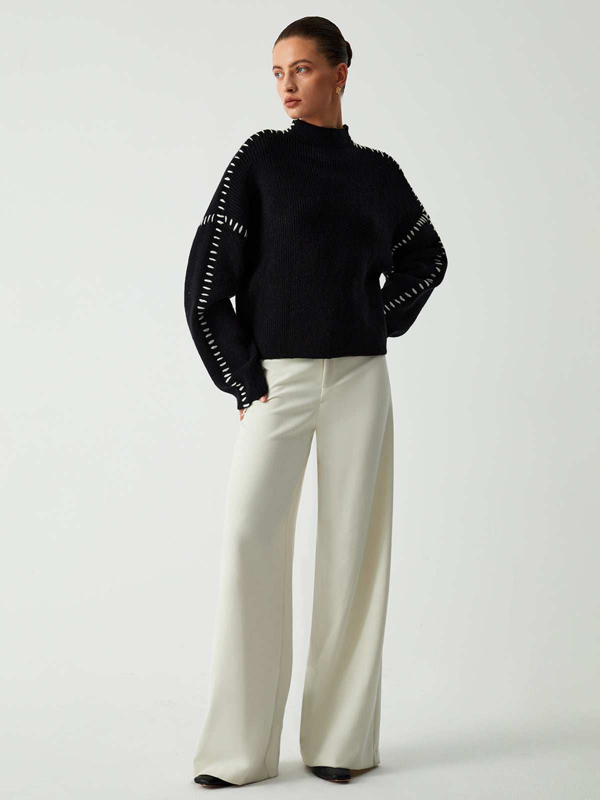Relaxed Oversized Fit Sweater-sweaters > relaxed oversized fit sweater-Laventaire-Laventaire