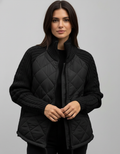 Relaxed Quilted Jacket-jackets > quilted jackets-Laventaire-Black-S-Laventaire