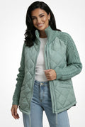 Relaxed Quilted Jacket-jackets > quilted jackets-Laventaire-Mint Green-S-Laventaire