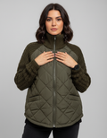 Relaxed Quilted Jacket-jackets > quilted jackets-Laventaire-Olive Green-S-Laventaire