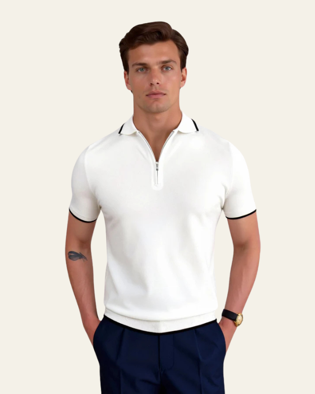 Relaxed Short Sleeve Polo Shirt-shirts > polo shirts-Laventaire-Laventaire