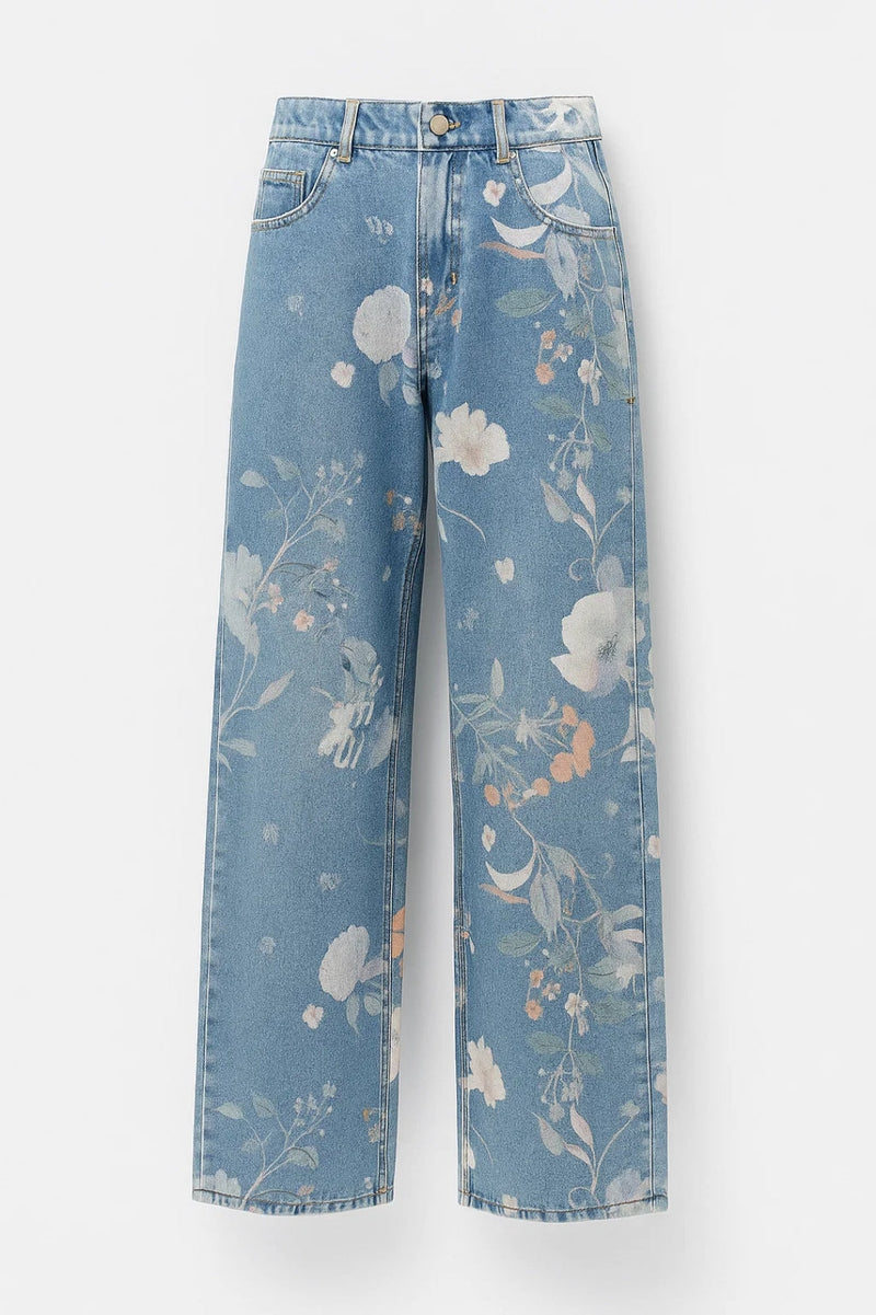 Relaxed Wide Leg Jeans-jeans > wide leg jeans-Laventaire-Laventaire