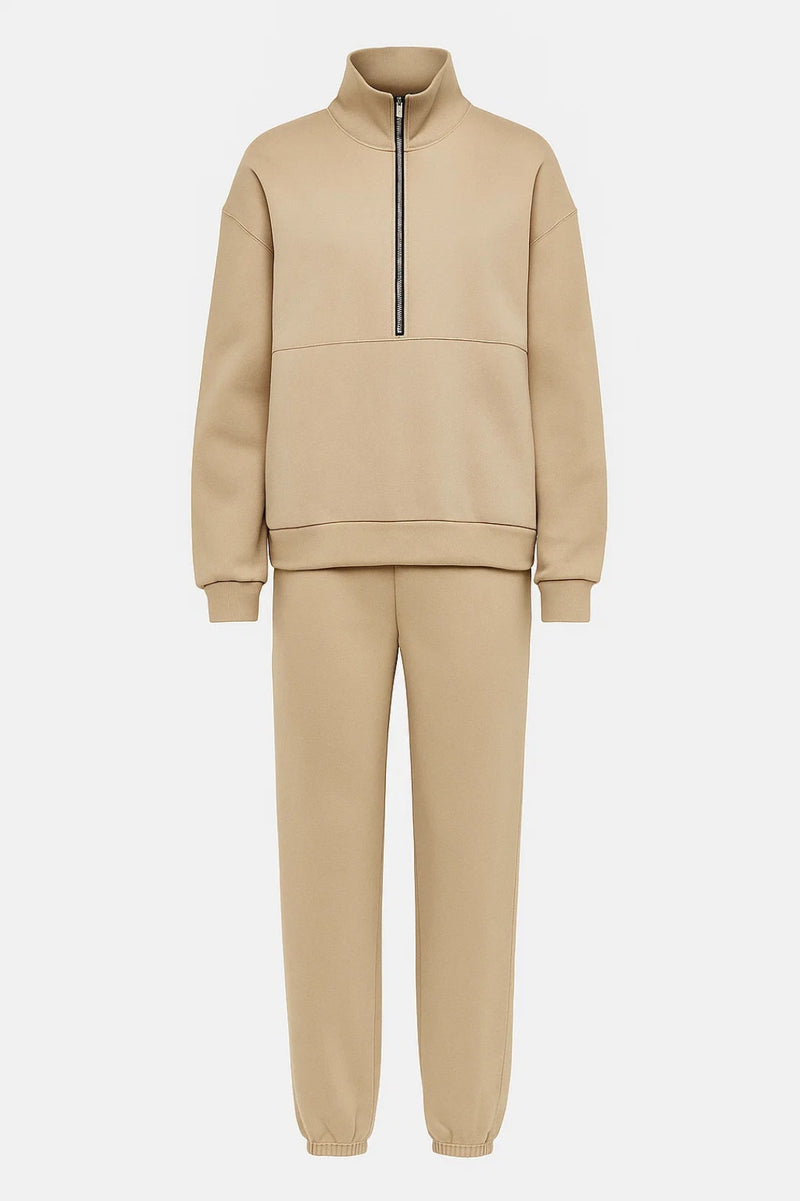 Relaxed Zip Loungewear Set-loungewear > loungewear set-Laventaire-Laventaire