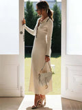 Ribbed Cream Maxi Dress-dresses > maxi dress-Laventaire-Laventaire