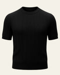 Ribbed Short Sleeve Top-tops > short sleeve tops-Laventaire-Laventaire