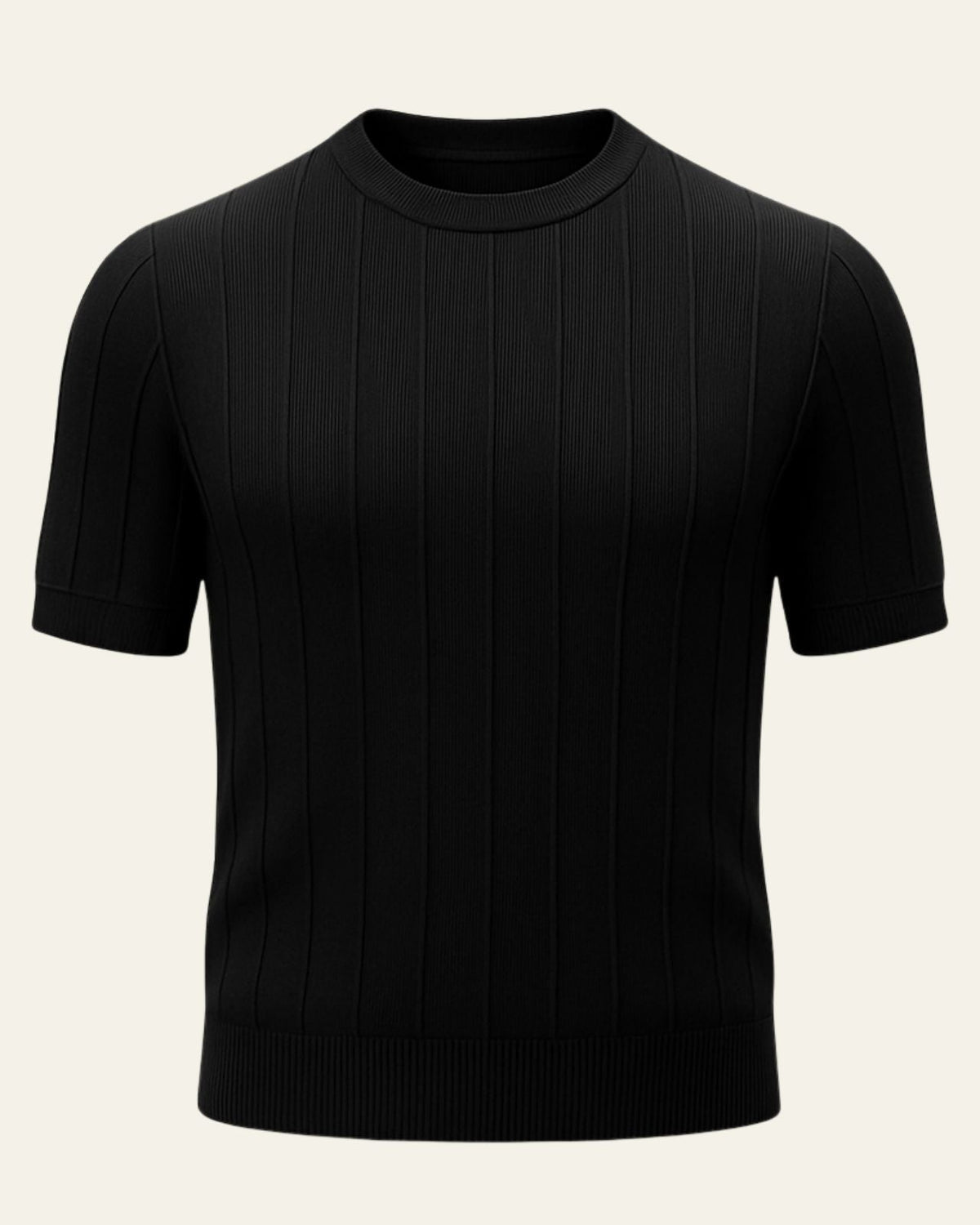 Ribbed Short Sleeve Top-tops > short sleeve tops-Laventaire-Laventaire