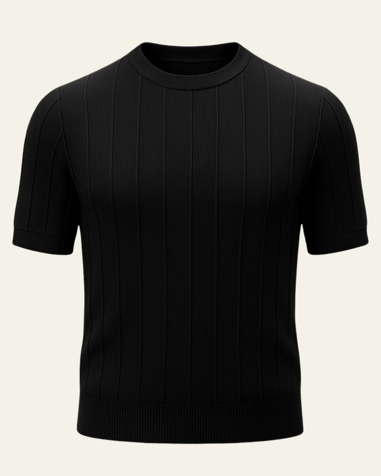 Ribbed Short Sleeve Top-tops > short sleeve tops-Laventaire-Laventaire