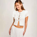 Ribbed Short Sleeve Top-tops > short sleeve tops-Laventaire-Laventaire
