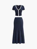 Ribbed Top Skirt Set-sets > top and skirt set-Laventaire-Laventaire