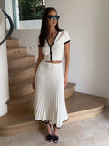 Ribbed Top Skirt Set-sets > top and skirt set-Laventaire-Laventaire