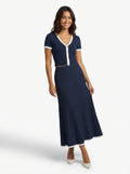 Ribbed Top Skirt Set-sets > top and skirt set-Laventaire-Navy Blue-XS-Laventaire