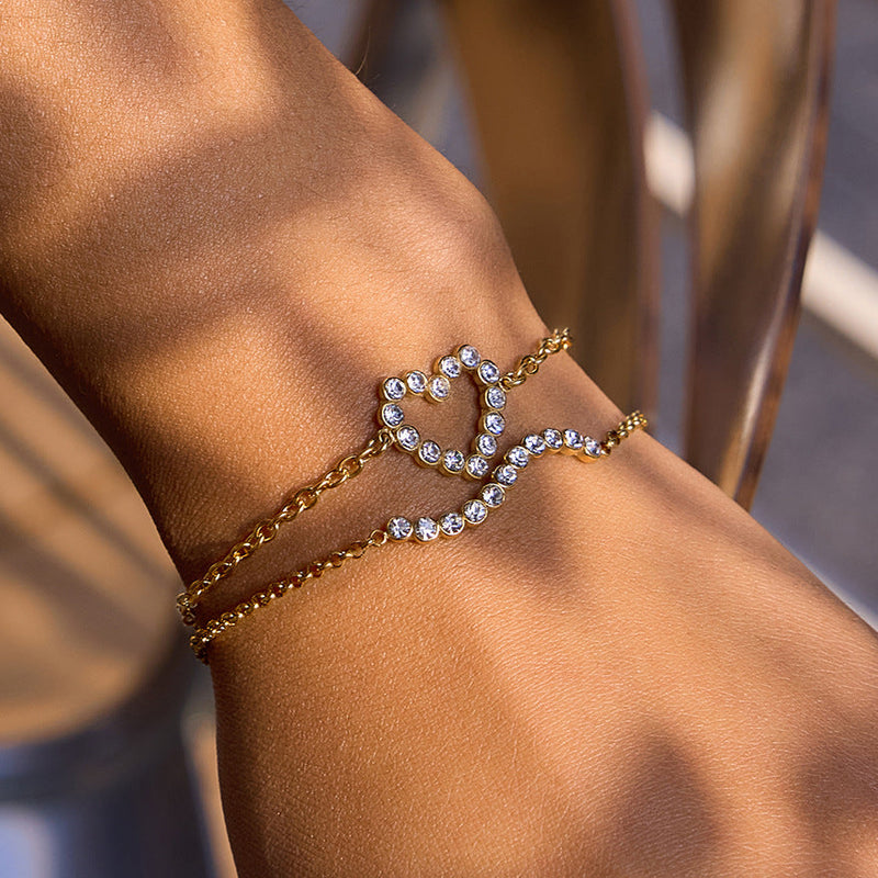 Romantic Heart Detail Bracelet-jewelry > bracelet-Laventaire-Laventaire