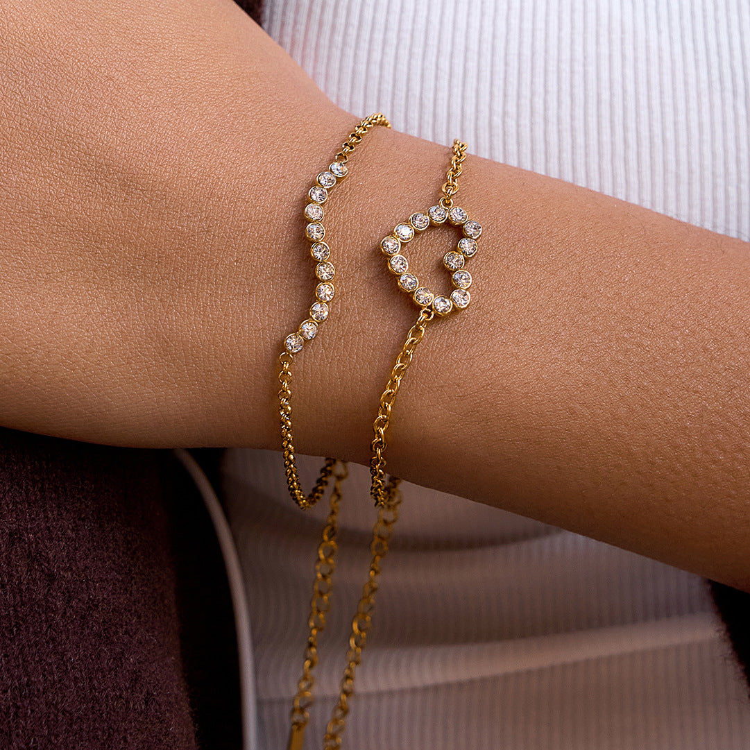 Romantic Heart Detail Bracelet-jewelry > bracelet-Laventaire-Laventaire