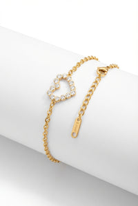 Romantic Heart Detail Bracelet-jewelry > bracelet-Laventaire-Gold-One Size-Laventaire