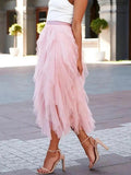 Romantic Layered Midi Skirt-Skirts-Laventaire-Laventaire
