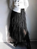 Romantic Layered Midi Skirt-Skirts-Laventaire-Laventaire