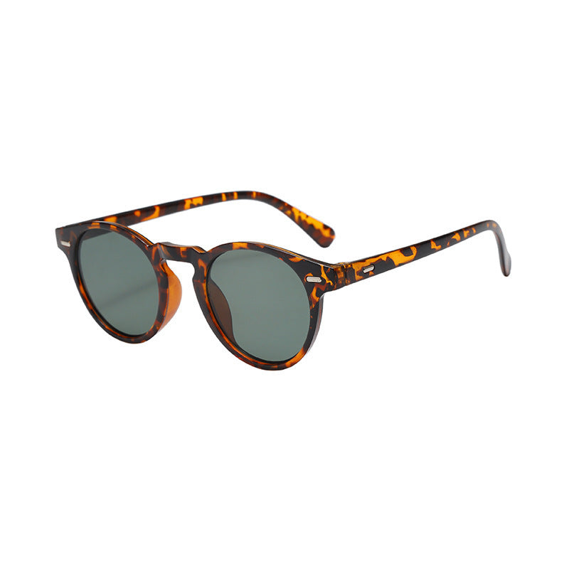 Round Retro Sunglasses-accessories > eyewear > sunglasses-Laventaire-Animal Print-One size-Laventaire
