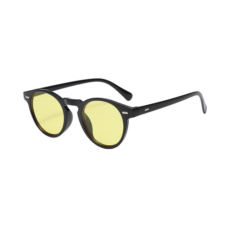 Round Retro Sunglasses-accessories > eyewear > sunglasses-Laventaire-Yellow-One size-Laventaire