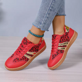 Round Toe Walking Shoes-shoes > walking shoes-Laventaire-Red-36-Laventaire